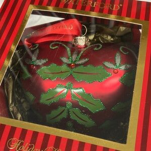 Waterford Red and Green Holiday Ornament